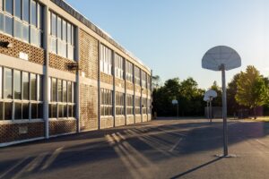 empty high school basketball court summer